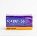 Kodak Portra 400 film packaging on a white background